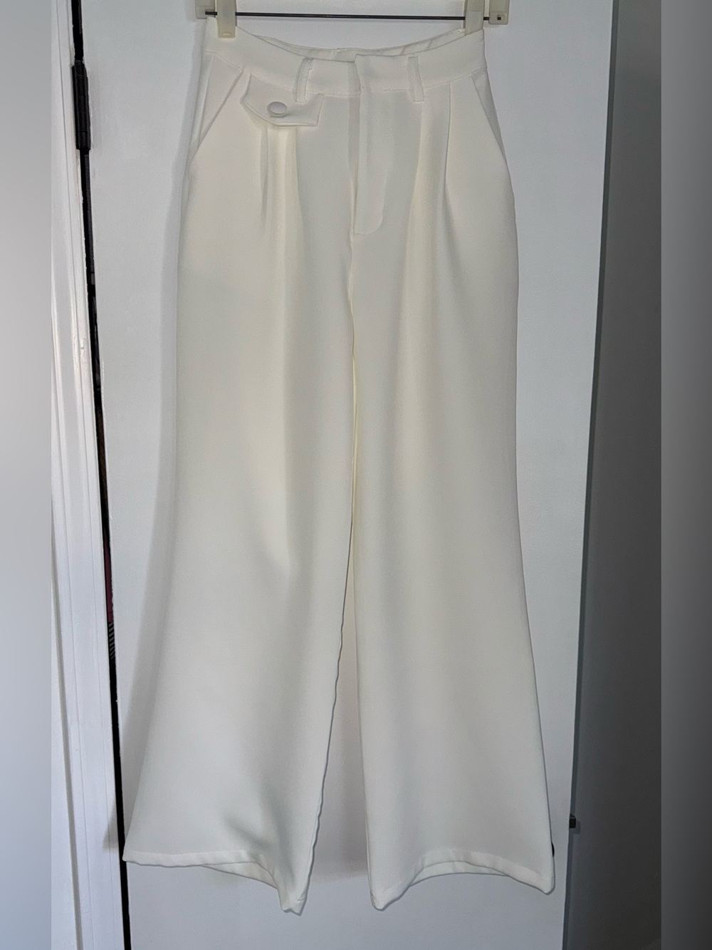 Princess Polly White High-Waist Dress Pants